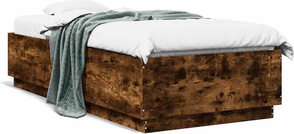 3209720 vidaXL Рамка за легло, опушен дъб, 100x200 см, инженерно дърво