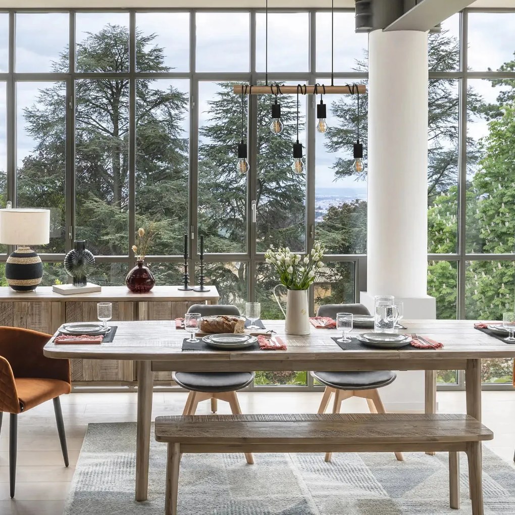 Трапезен стол atmosphera Baya, Велур - Сив