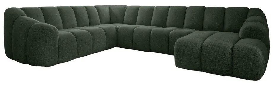 Тъмнозелен ъглов диван (ляв ъгъл/U форма) Shell – Miuform