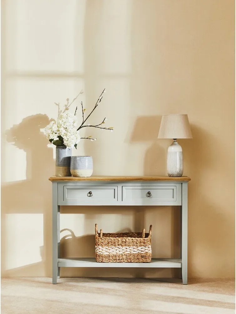 Сива конзолна маса от масивна Пауловния 34,5x99 cm Henley – Premier Housewares