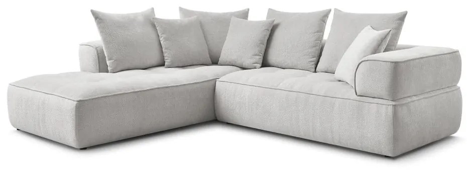 Светлосив шенилов ъглов диван (ляв ъгъл/L форма) Whesley – Bobochic Paris