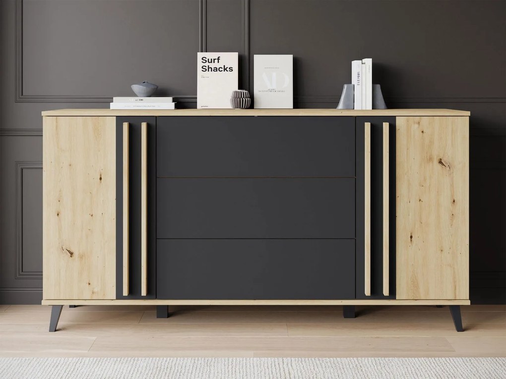 Бюфет Helsinki-Дърво-Черен