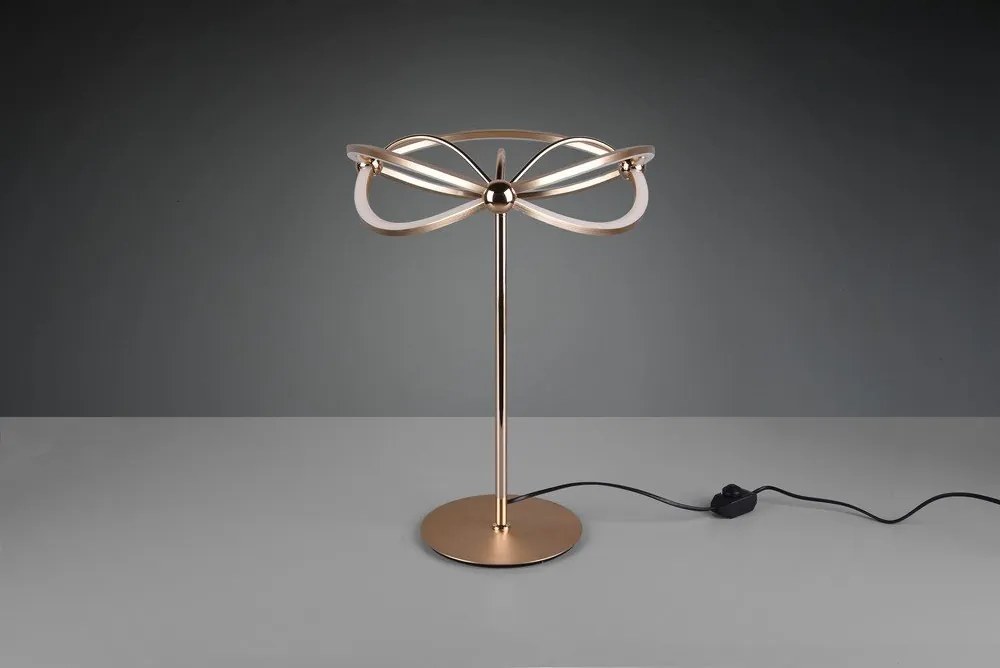 LED затъмняваща се настолна лампа в месингов цвят (височина 50 cm) Charivari – Trio