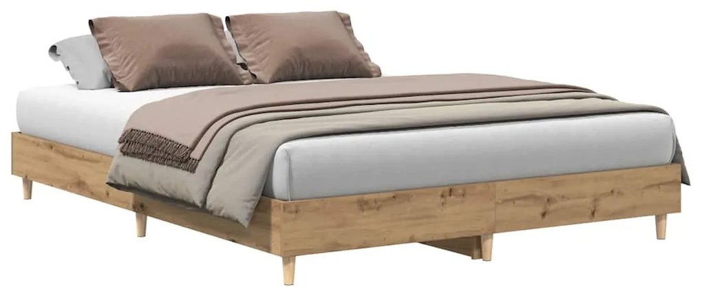 3328716 vidaXL Рамка за легло без матрак дъб артизан 150x200см инженерно дърво