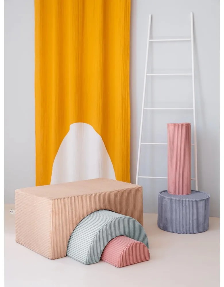 Светлокафяво велурено игрище от пяна 75x49x37 cm Rainbow Montessori – Wigiwama