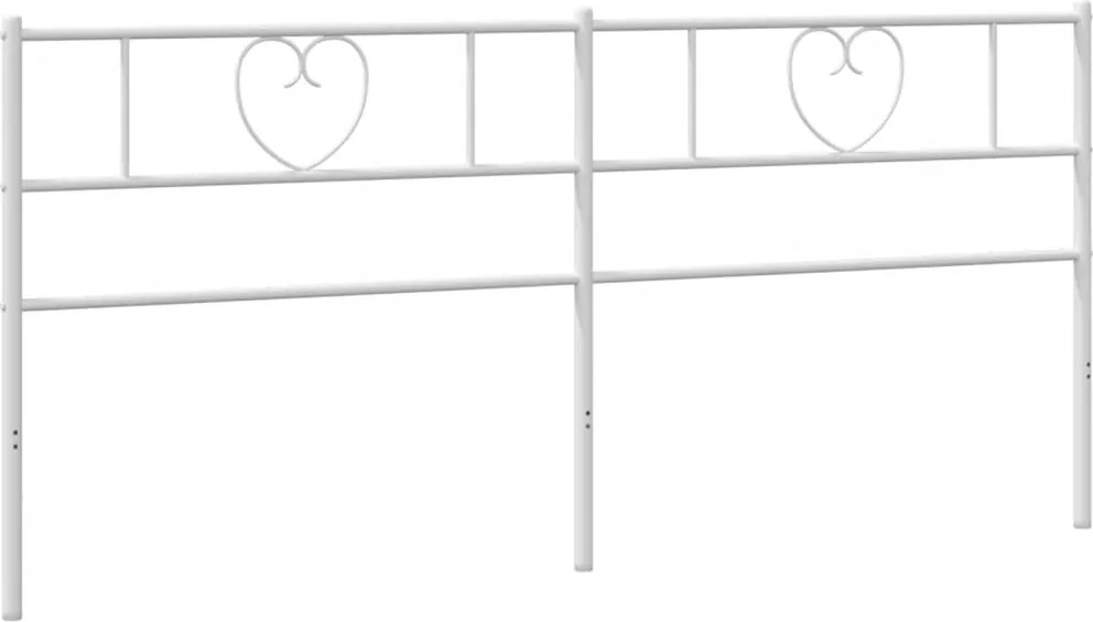 355550 vidaXL Метална резервна табла за легло, бяла, 200 см