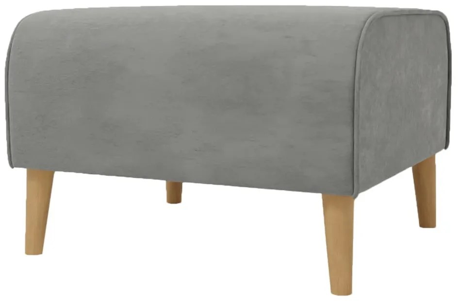 Светлосиво кадифено столче за крака Carole - Ropez