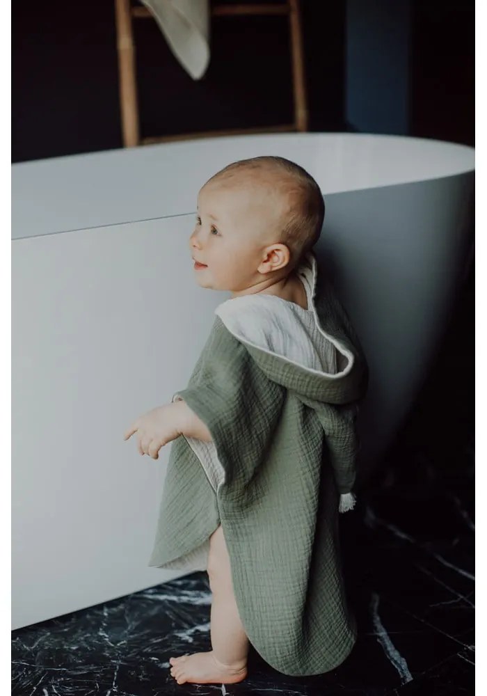 Бебешко пончо от муселин в цвят каки размер M - Malomi Kids