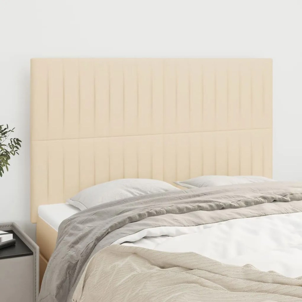 3116573 vidaXL Табла за легло, кремава, 144x5x118/128 см, плат