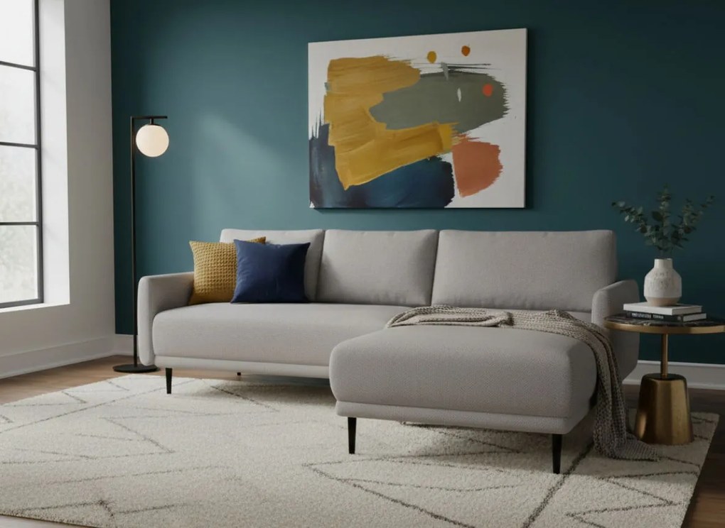 Ъглов диван Солас-екру-десен