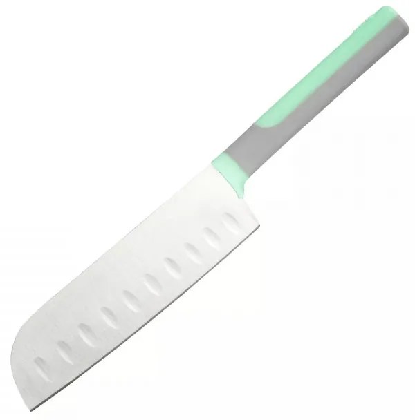 Нож сантоку Tasty Go Green 678094, Мека дръжка, 13 см, Неръждаема стомана, Зелен