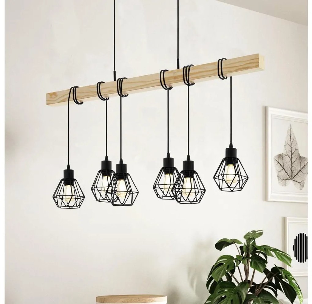 Eglo 44076 - Люстра на кабел TOWNSHEND 6xE27/60W/230V