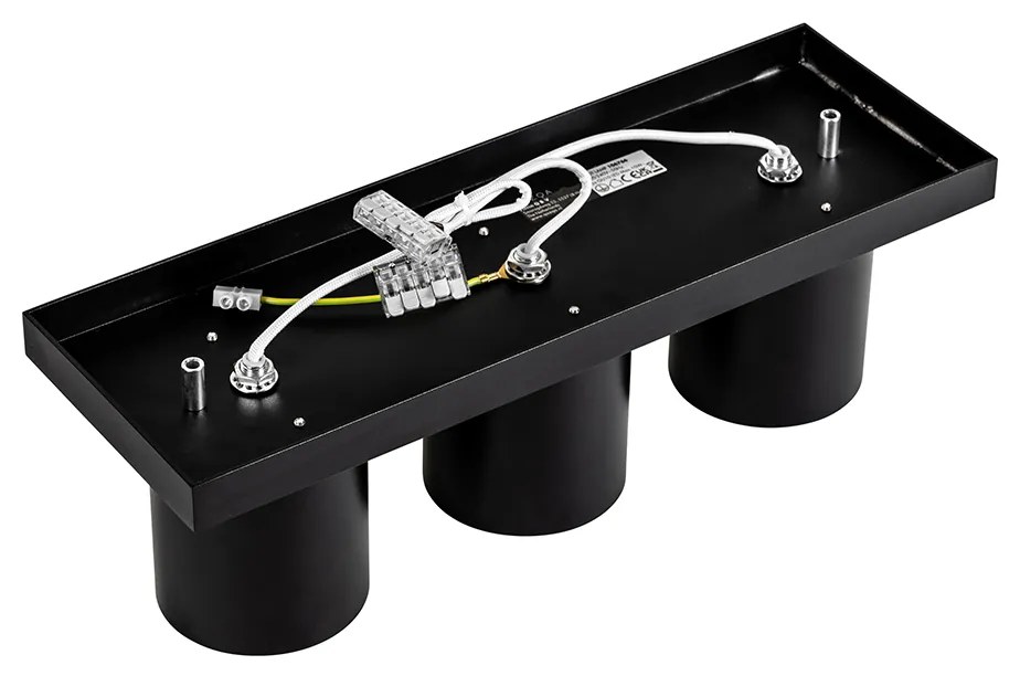 Модерен таванен прожектор черен 3-светлина - Tubo