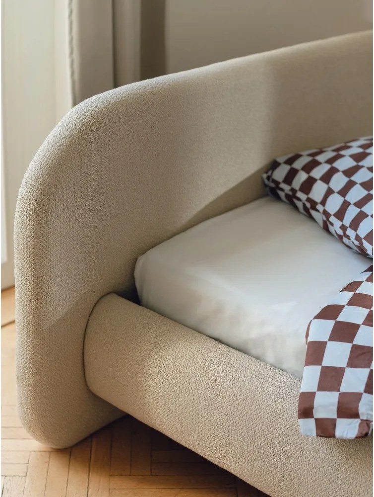 Светлосин еластичен памучен чаршаф 180x200 cm Oba – noo.ma