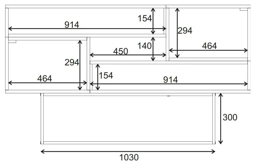 Нисък скрин с дъбов декор в естествено кафяво 145x82 cm Titan - Marckeric