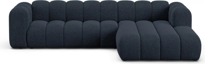 Тъмносин шенилов ъглов диван (десен ъгъл) Lupine – Micadoni