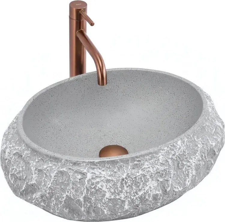 REA-U0633 - Умивалник за плот MIKA GABRO 38x50 cm сив/имитация на камък