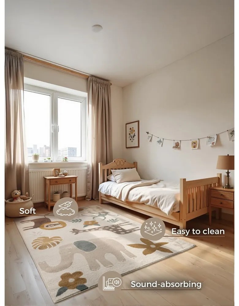 Кремав детски килим 160x235 cm Animal Safari – Hanse Home