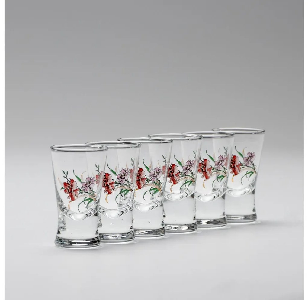К-кт 6x чаша за ликьор с мотив на букет номер 1