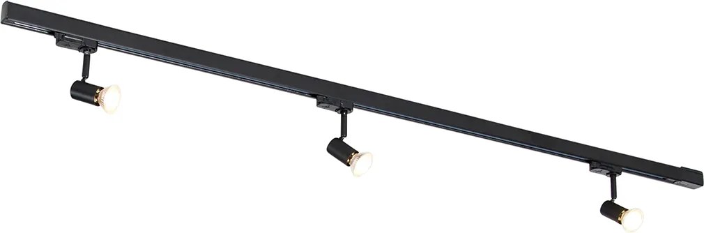 Модерна релсова система черна 3-светлина 3-фазен дясна - Jeany