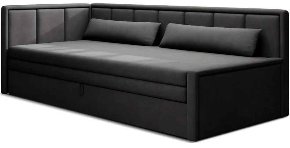 Тъмносив шенилов разтегателен диван с място за съхранение 214 cm Fulgeo – ELTAP