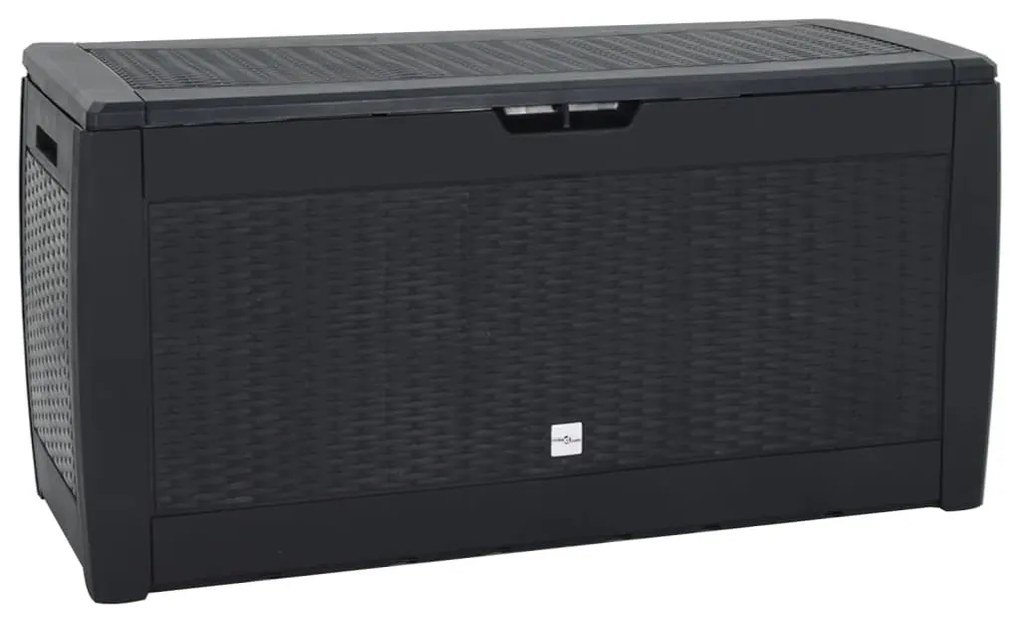 152197 vidaXL Градински сандък за съхранение антрацит 119x48x60 см PP