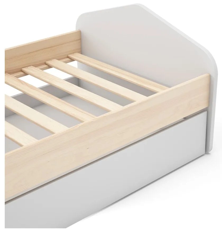 Детско легло от бор с разтегателно легло 90x200 cm, бяло/естествено Estefania - Marckeric