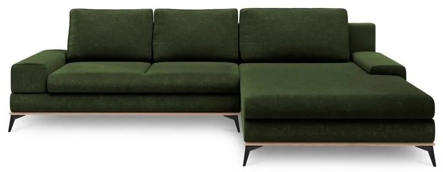 Бутилково зелен разтегателен диван ъгъл , десен ъгъл Planet - Windsor & Co Sofas