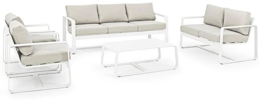 Бял алуминиев градински диван Merrigan – Bizzotto