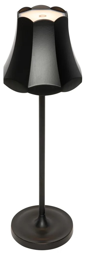 Ретро настолна лампа черна акумулаторна IP44 - Granny