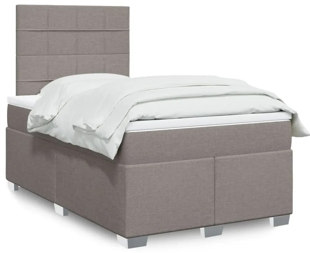 3292731 vidaXL Боксспринг легло с матрак, таупе, 120x190 см, плат