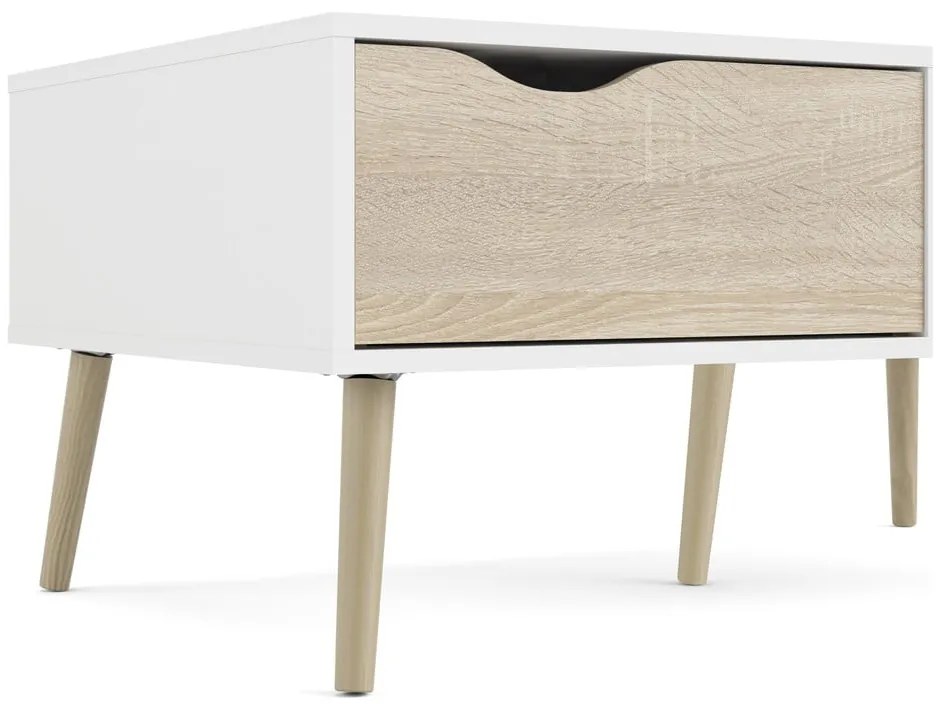 Бяла масичка за кафе , 99 x 60 cm Oslo - Tvilum