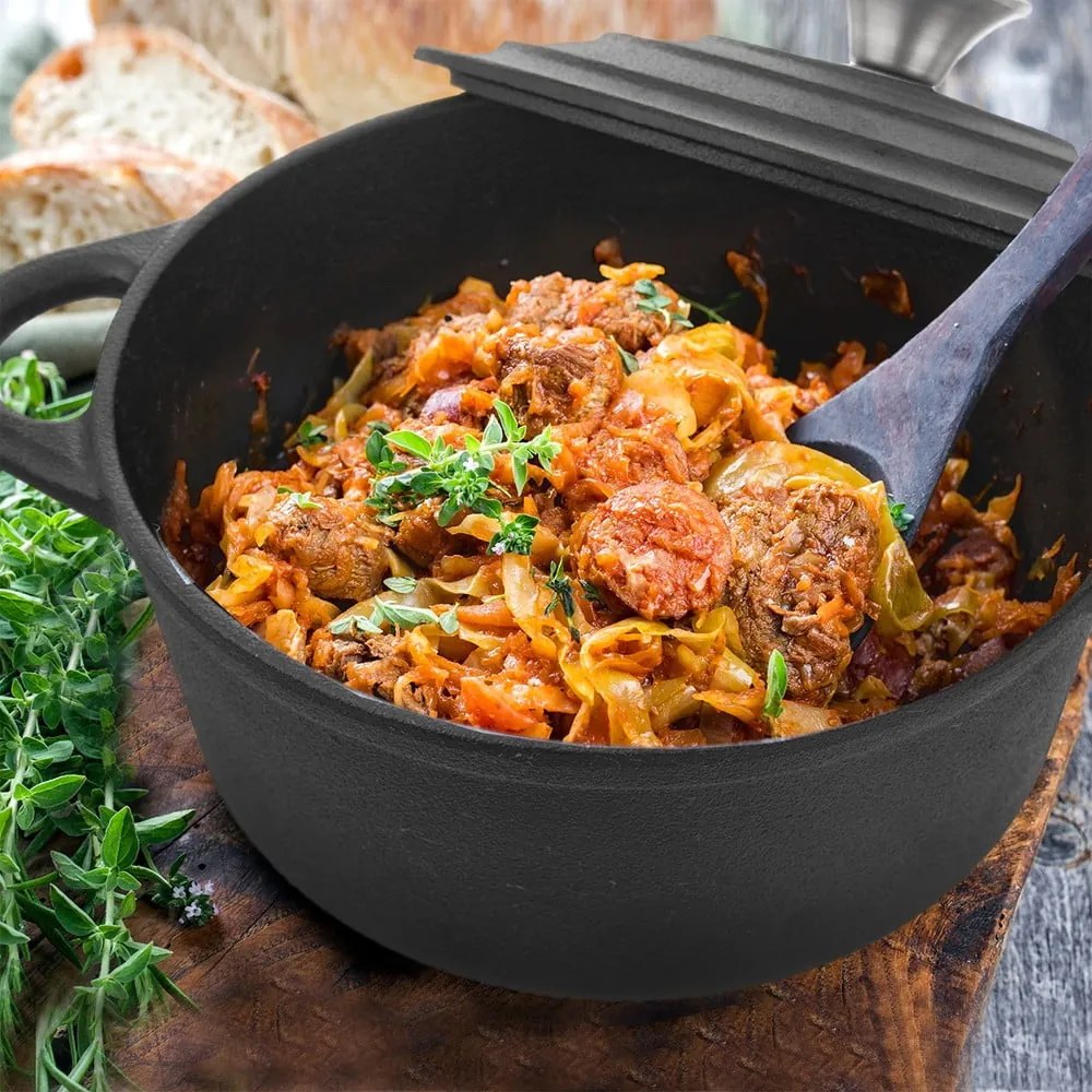 Съд от излято желязо с капак подходящо за индукционен котлон 4 l LITINA – Orion