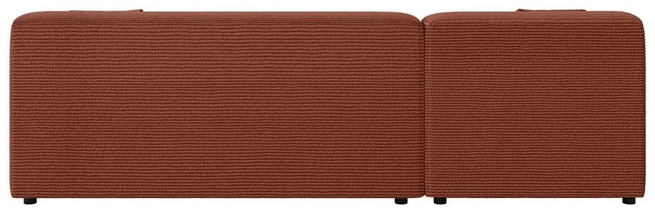 Ъглов диван от рипсено кадифе в тухлен цвят (ляв ъгъл) Martin – Ropez