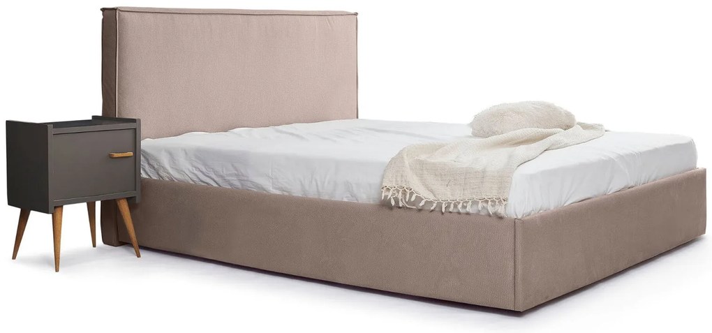 Тапицирано легло Pure-Mocca-90 x 200-Χωρίς μηχανισμό ανύψωσης