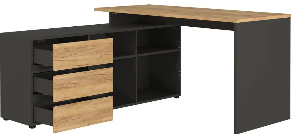 Работна маса от дъб 146x145 cm Lissabon - Germania