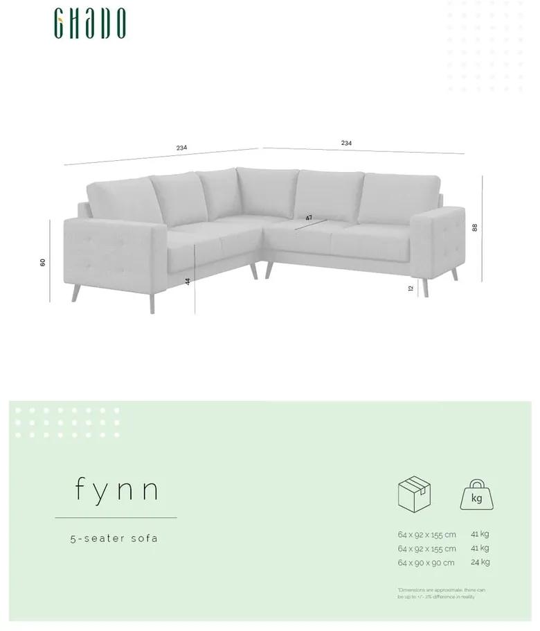 Тъмносин ъглов диван (променлива) Fynn - Ghado