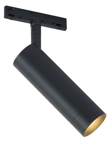 Модерен прожектор черен за 1-фазна релсова система GU10 35mm - Slimline Uzzy