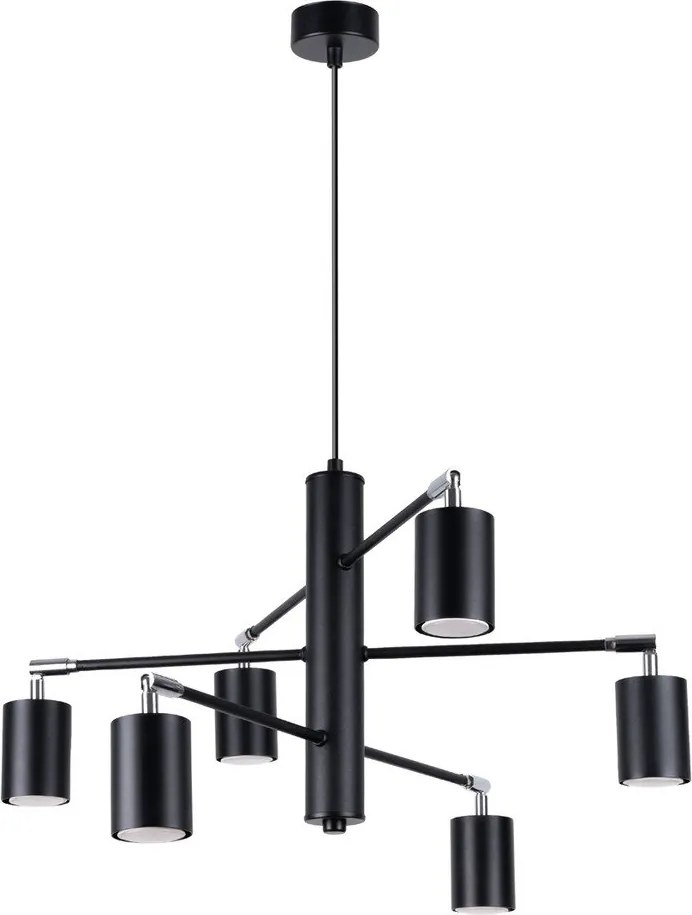 Черно метално висящо осветително тяло Virta – Sollux