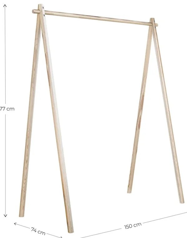 Кафяв дървен шкаф за дрехи от бор Hongi - Karup Design