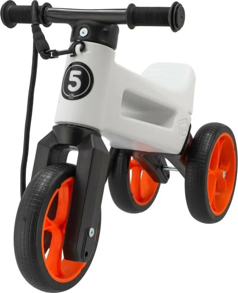 Funny Wheels - Беговел 2 в 1 RIDER SUPER SPORT бял/черен/оранжев