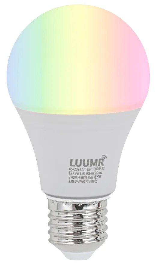 E27 Димируема LED лампа RGBW A60 Опал 9W 806 lm 2700-6500K