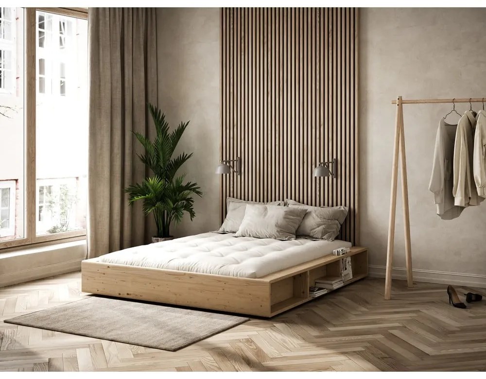 Двойно легло от борова дървесина с решетка 160x200 cm Ziggy - Karup Design