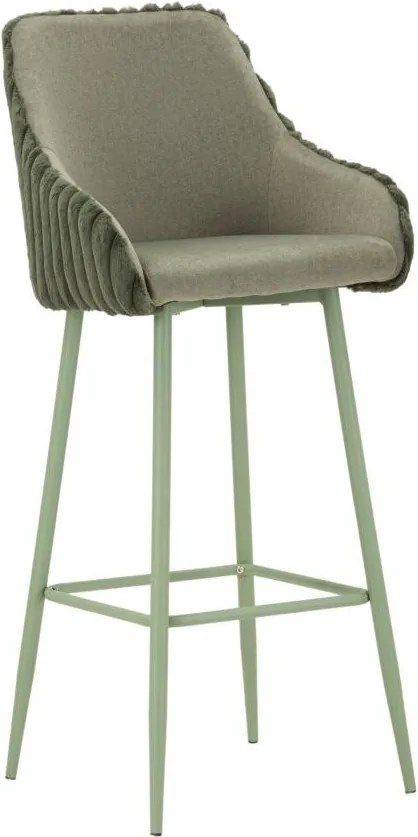 Зелени тапицирани бар столове в комплект с подлакътници 2 бр. (височина на седалката 78 cm) Alaska – Mauro Ferretti