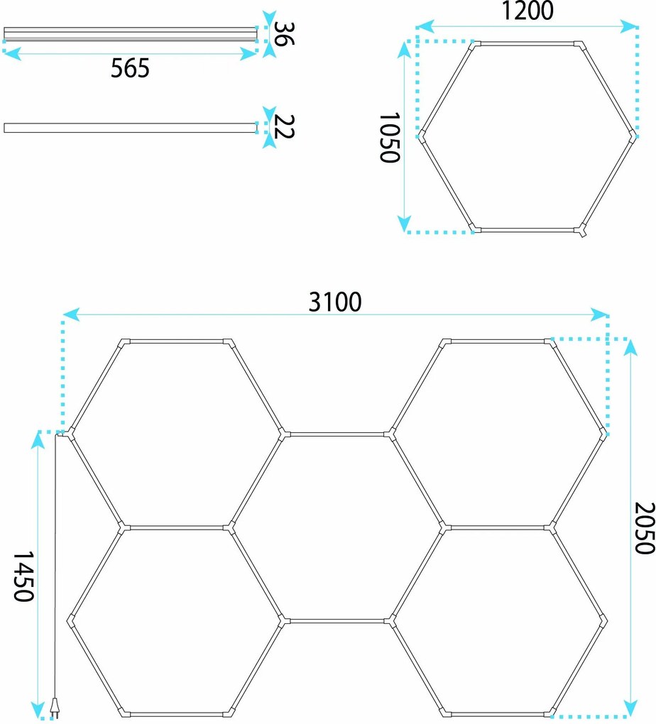 LED лампа HEXAGON JNH051-H White