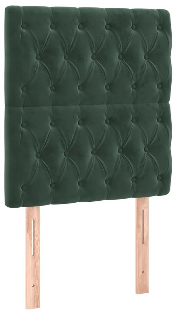 3116701 vidaXL Табла за легло, тъмнозелена, 80x7x118/128 см, кадифе
