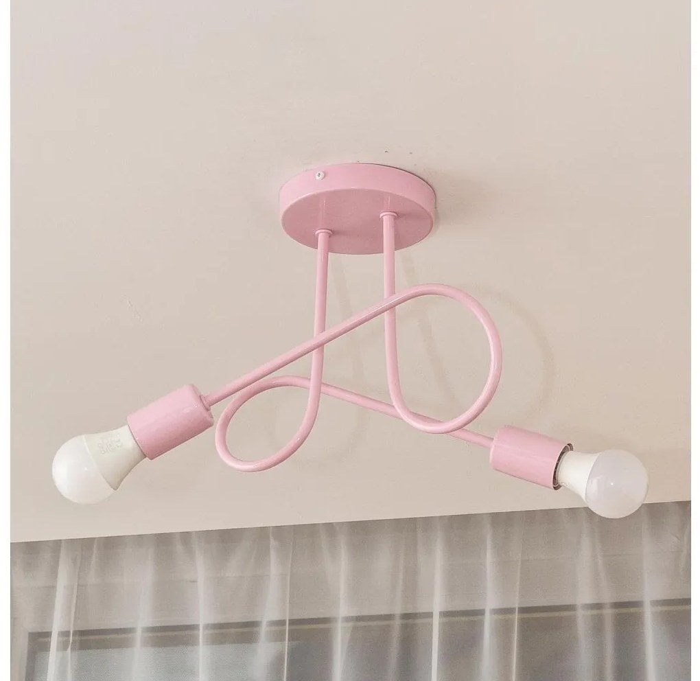 Плафониера OXFORD 2xE27/15W/230V розова