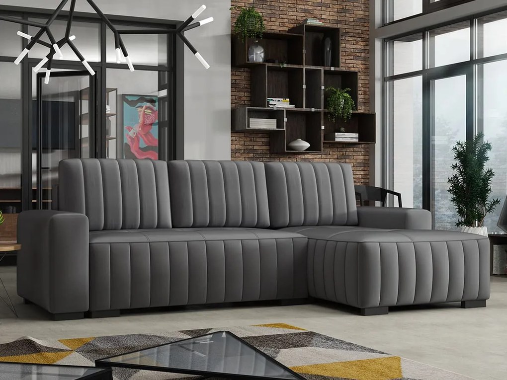 Ъглов диван Hugo-Gray-Right