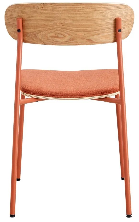 Трапезни столове в комплект от 2 броя в червено-естествен цвят Adriana - Marckeric