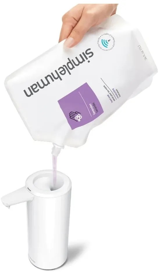 Бял автоматичен метален диспенсер за сапун 266 ml – simplehuman